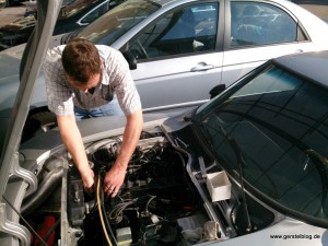 Reparatur an einem historischen Opel GT