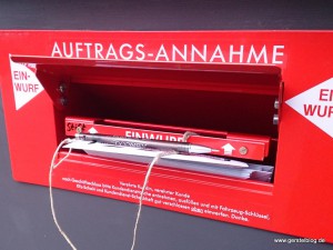 Annahmekasten Nahaufnahme