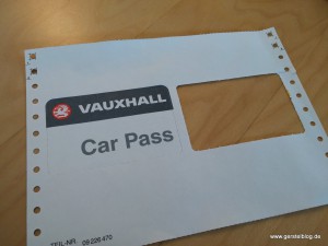 Vauxhall Car Pass