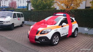 Übergabe eines Opel Mokka als HvO-Fahrzeug an das DRK in Keltern