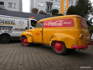 Opel Olympia Kastenwagen mit historischer Coca-Cola-Bemalung