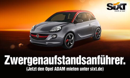 Sixt-Werbung mit dem Opel ADAM