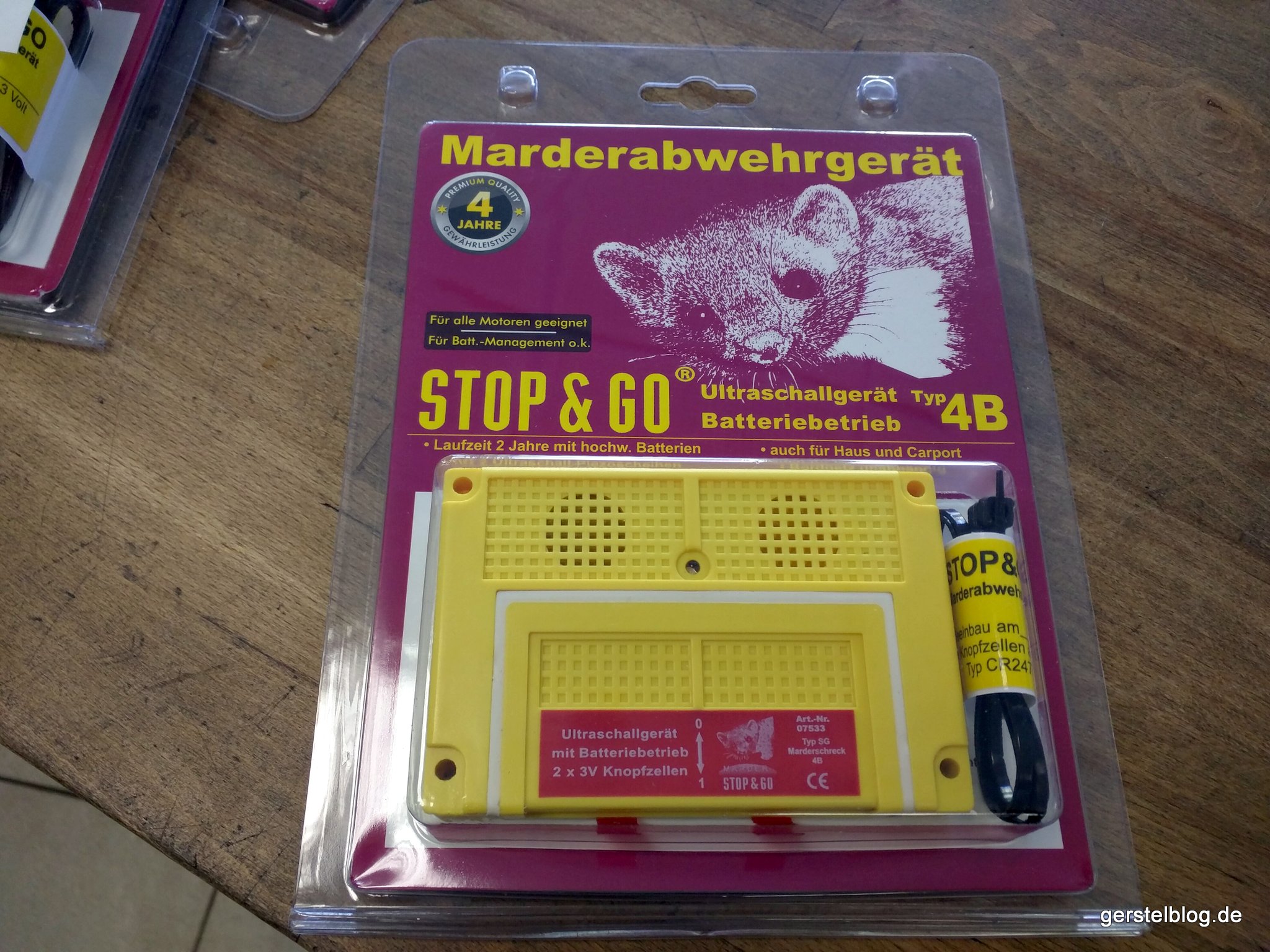 STOP & GO Ultraschall Marder-Abwehrgerät 07533 Batteriebetrieb  Marderschreck 4B